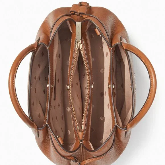 New Kate Spade Dumpling Small Satchel Pebble Leather Warm Gingerbread - Picture 4 of 4